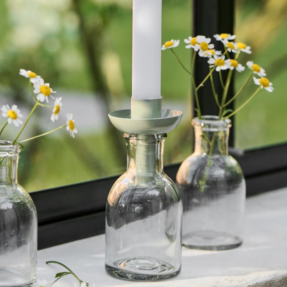 Apothekerglas / Kerzenhalter für Stabkerze