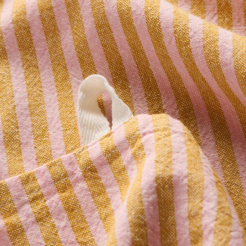 Geschirrtuch Linea m/mustard und hellrosa schmalen Streifen