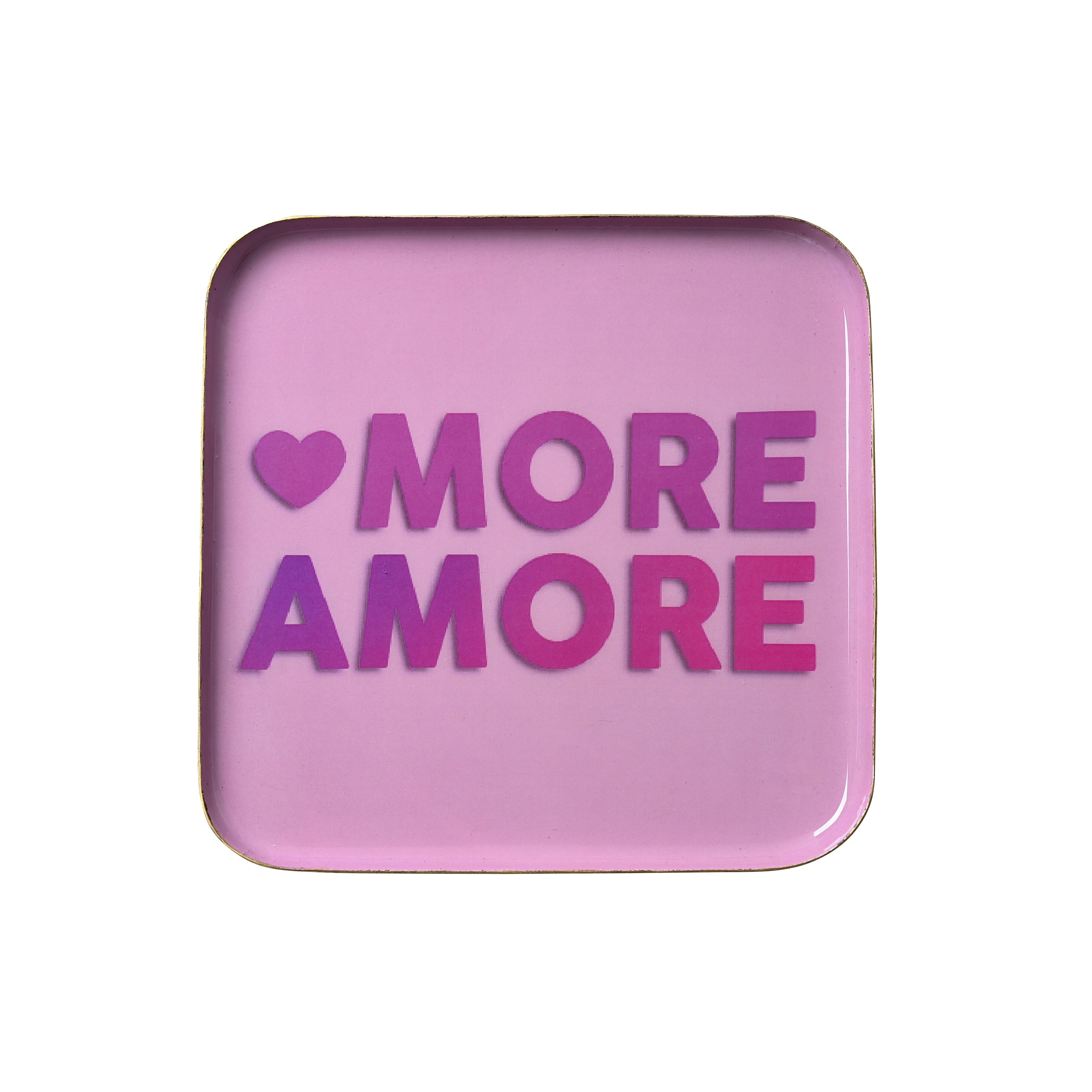 Love Trays, Dekotablett, More Amore, quadratisch, rosa
