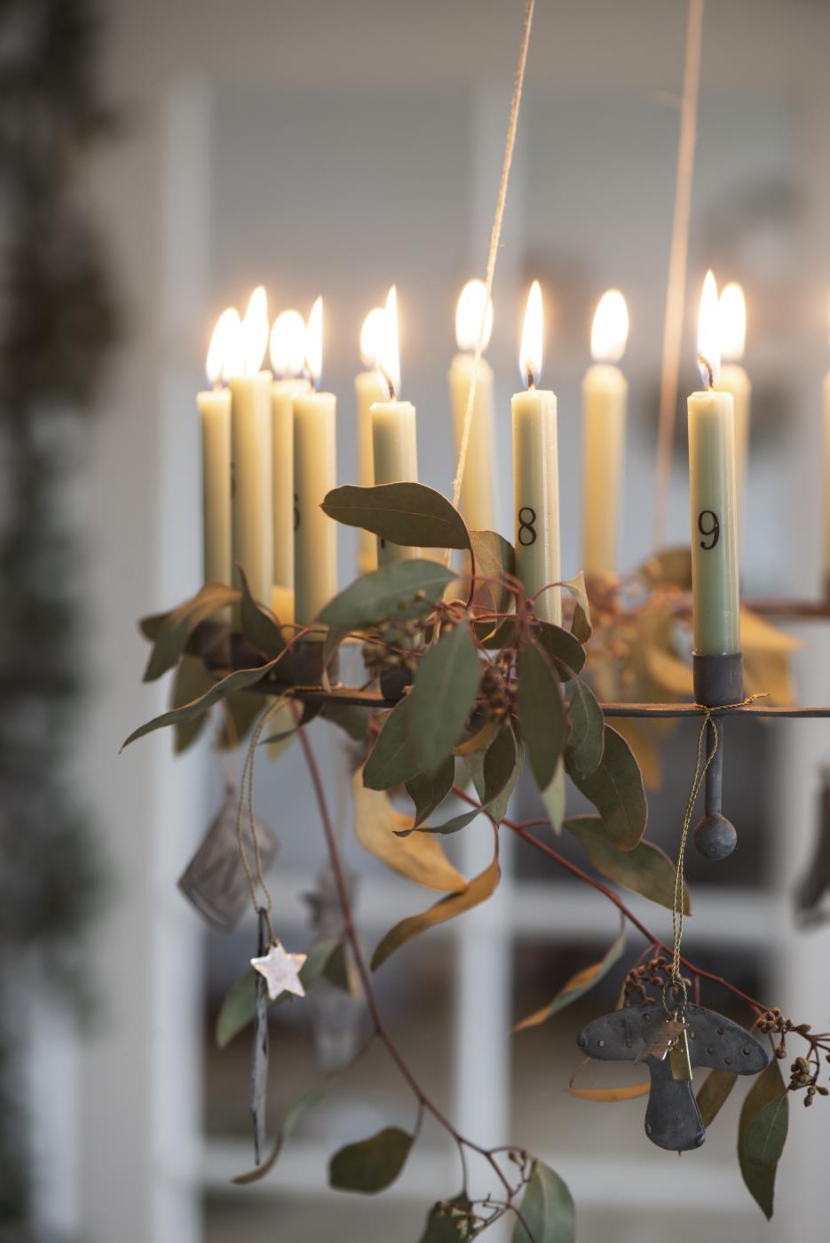 Adventskalender Kerzensatz, verschiedene Farben