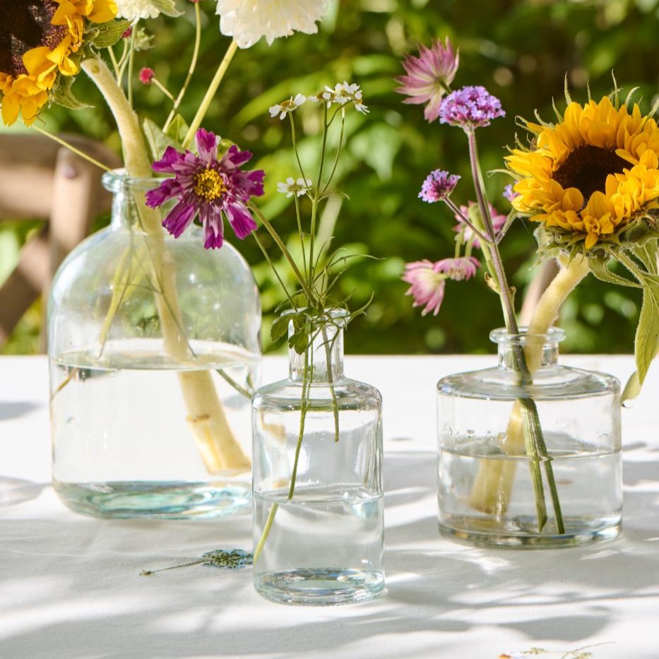 Vase Anna 17 cm, klares Glas m/Hals