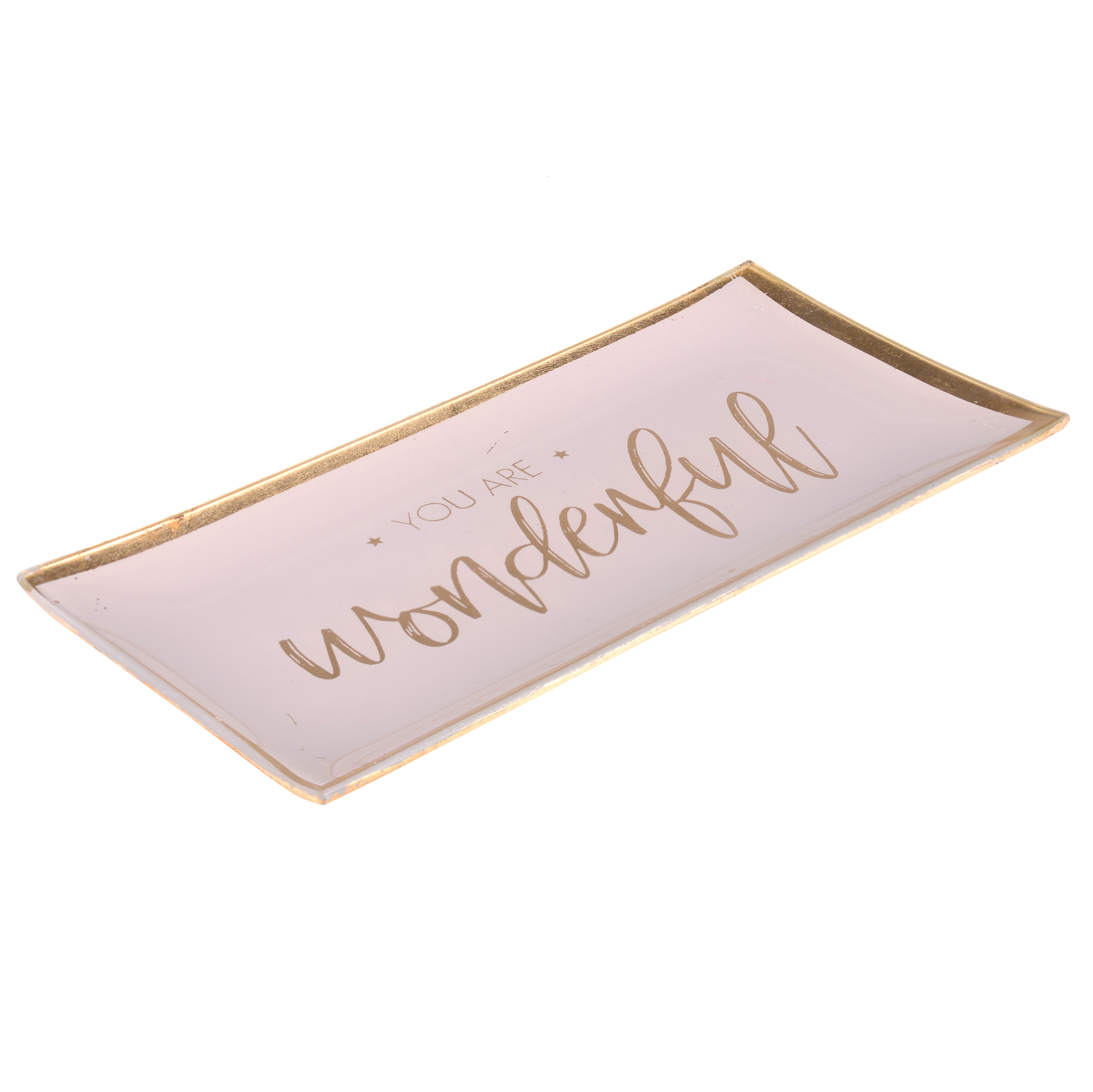 Love Plates, Glasteller, L, you are wonderful, rosa