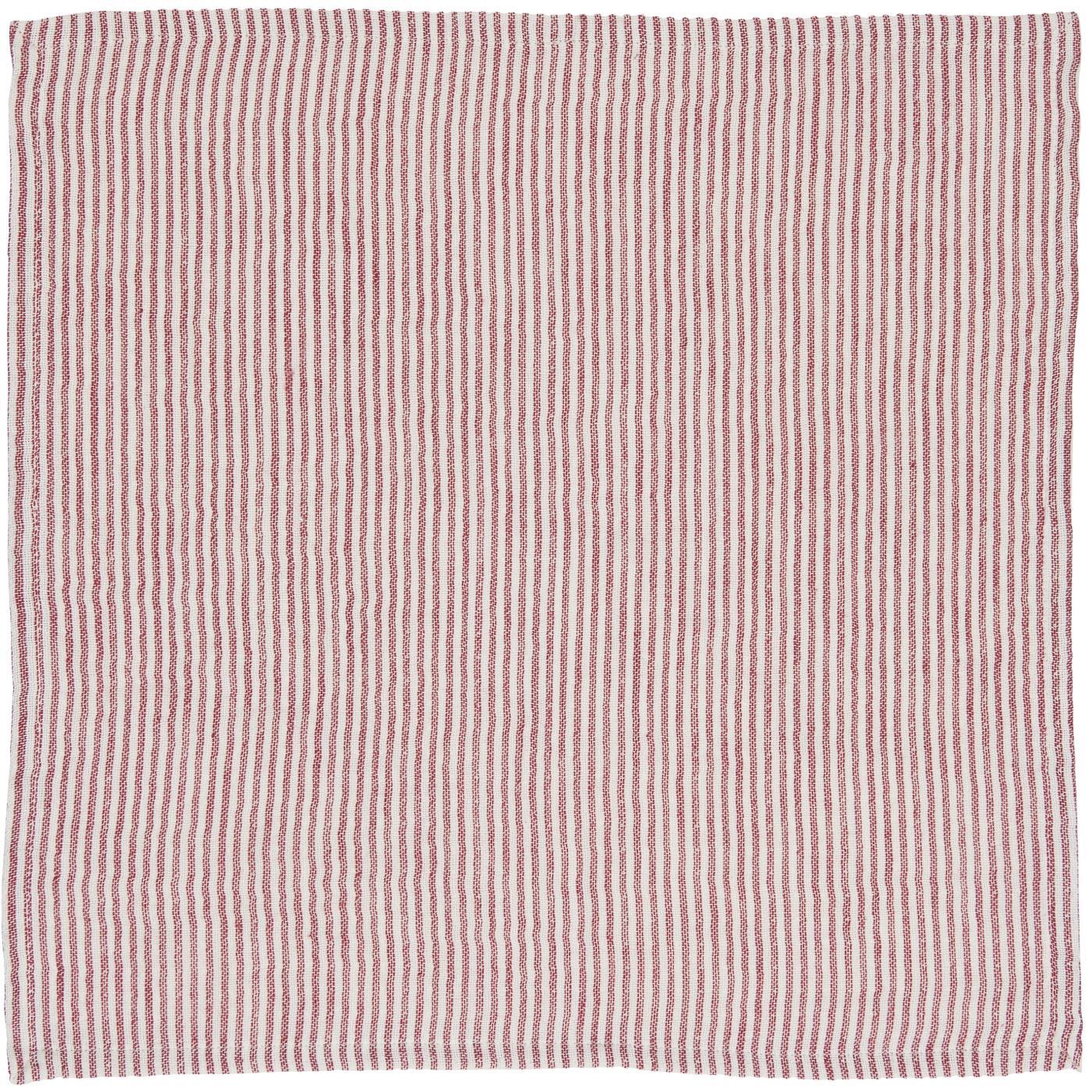 Stoffserviette doppelt gewebt rot/weiss gestreift Stoffserviette doppelt gewebt rot/weiss gestreift