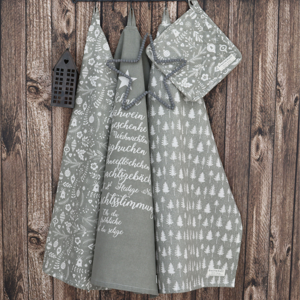 Geschirrtuch Christmas Words grey Geschirrtuch Christmas Words grey
