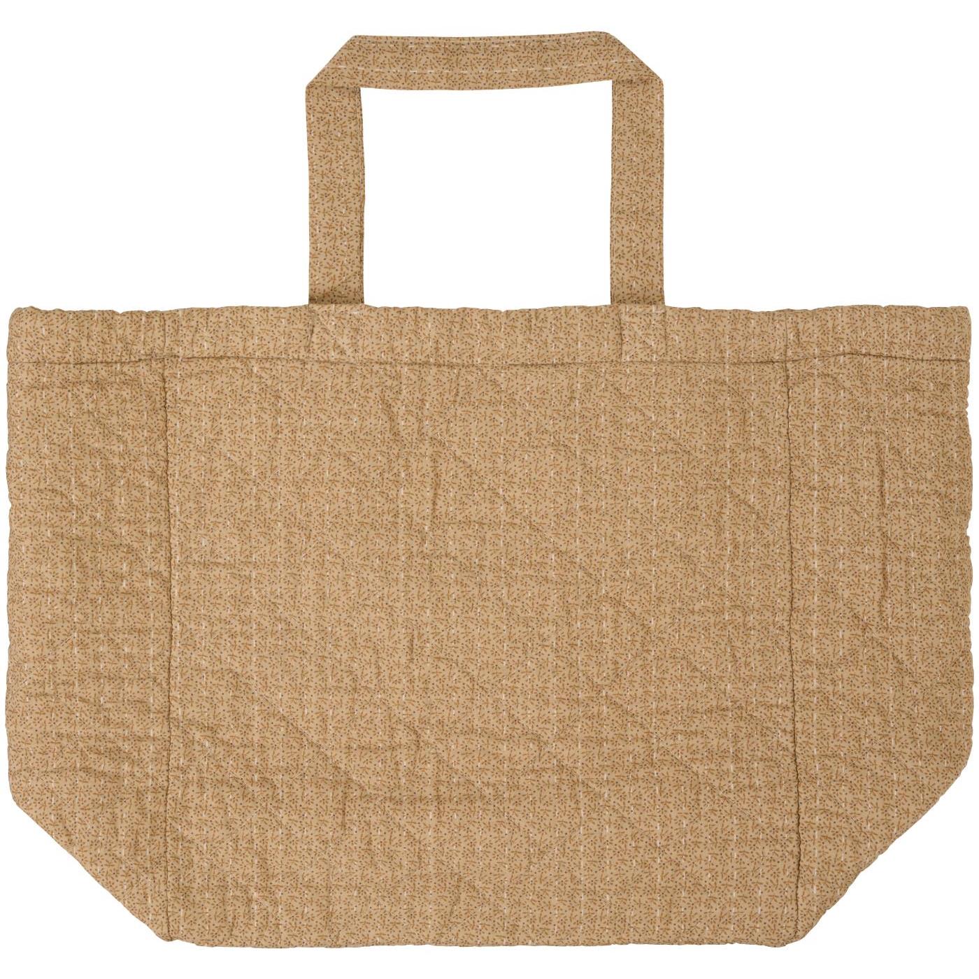 Tasche wattiert beige m/kleinen braunen Blumen