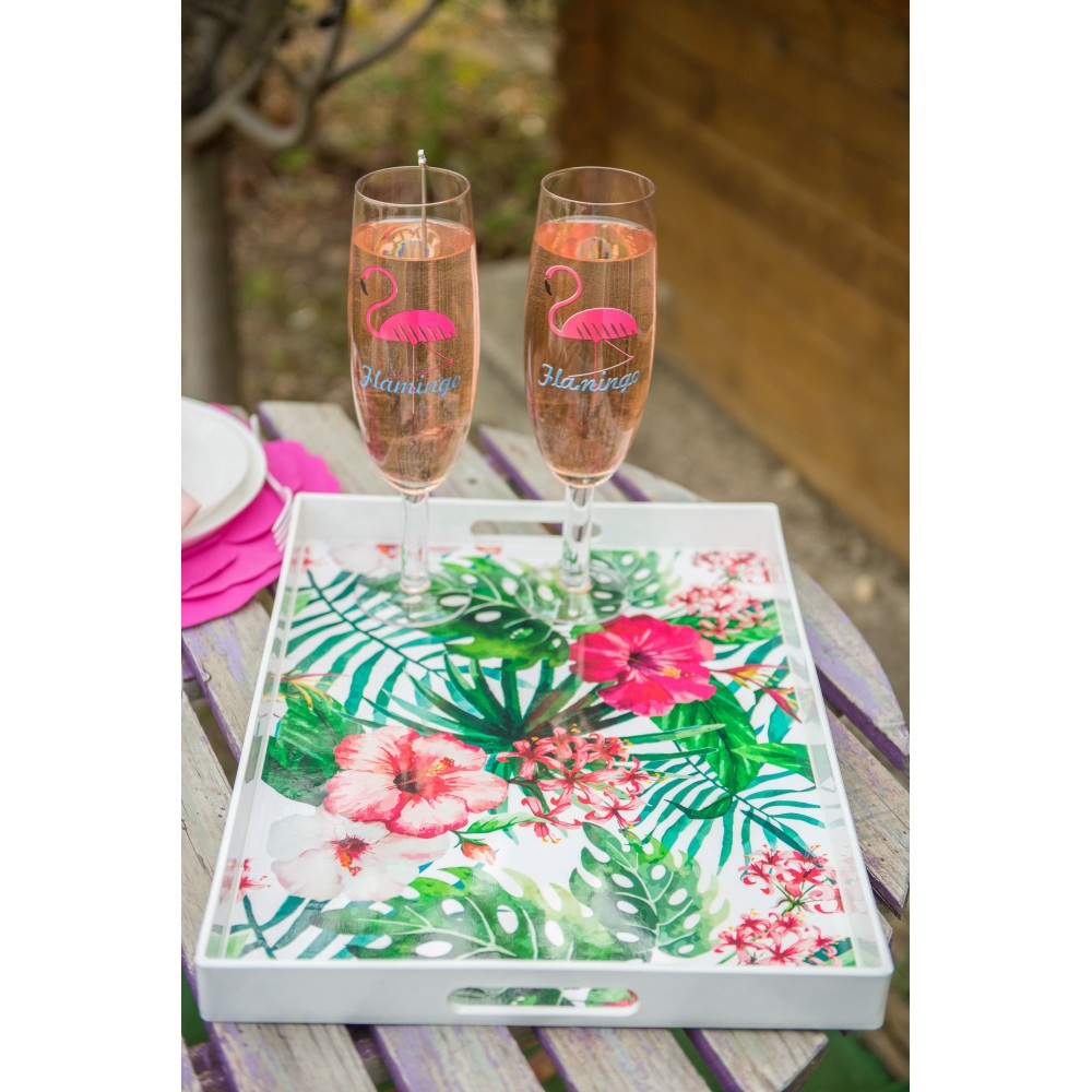 Set aus 4 Cocktailrührlöffeln mit Flamingo Set aus 4 Cocktailrührlöffeln mit Flamingo