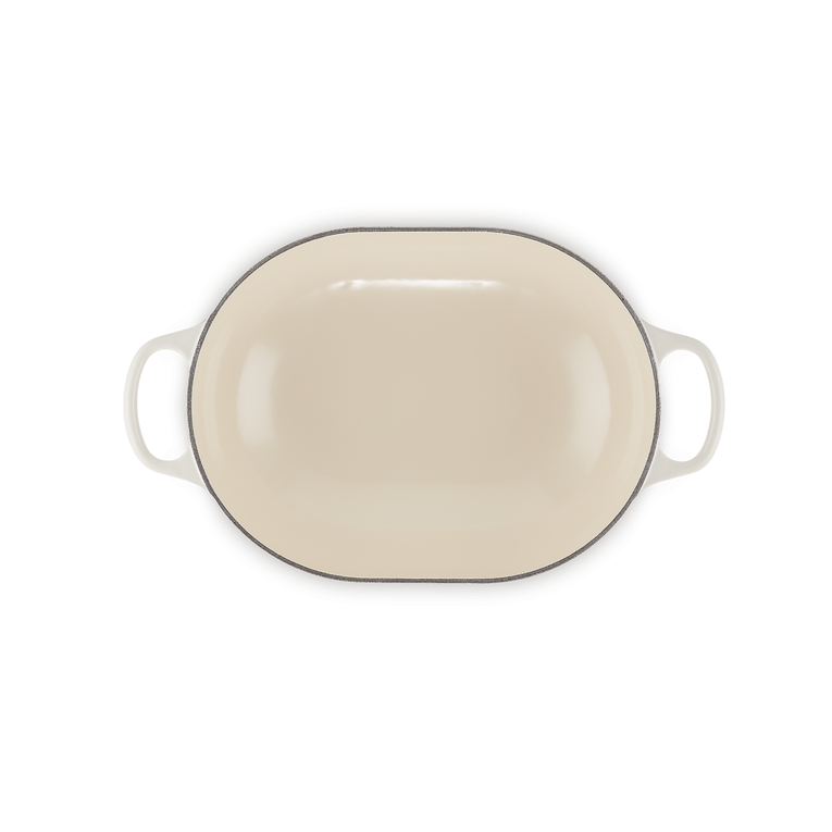 Le Creuset Oblong Bräter, Gusseisen, oval, 31 cm Meringue