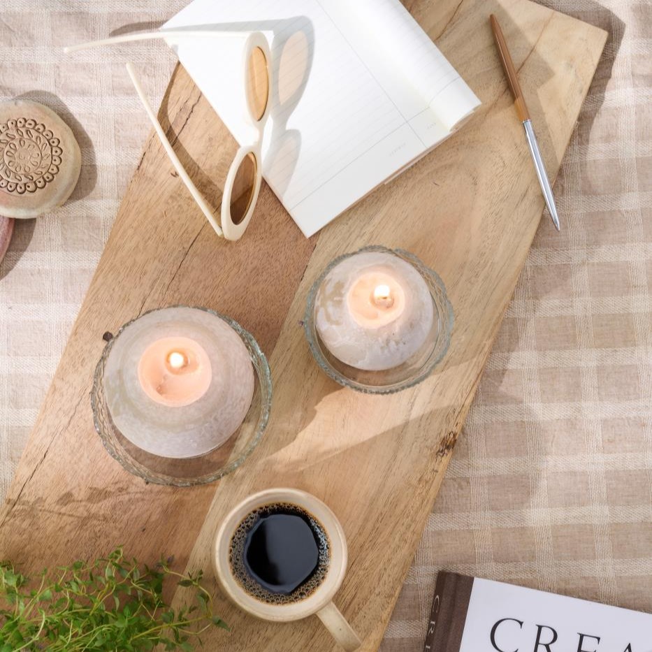 Kugelkerze rustikal graunatur, 10 cm Stearin Nordisches Umweltzeichen