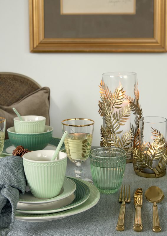 Greengate Alice Kaffeetasse – Latte Cup Im Zarten Grün, Porzellan, Rustikal-modernes Design